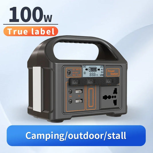 100w portable power station 110v/200v solar powerstation LiFePO4 battery outdoor camping ultralight power supply 78.6wh AC/DC